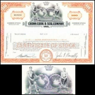 Crown Cork & Seal Company Inc Ny 1969 Stock Certificate
