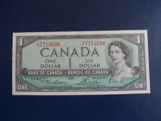 1954 Canada 1 Dollar Bank Note - Lawson/bouey - Yf7713696 - Unc Cond.  19 - 175