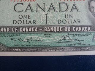 1954 Canada 1 Dollar Bank Note - Lawson/Bouey - YF7713696 - UNC Cond.  19 - 175 2