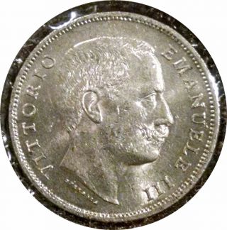 Italy Kingdom 1906 Silver 1 Lira Victor Emanuel Iii Choice Uncirculated