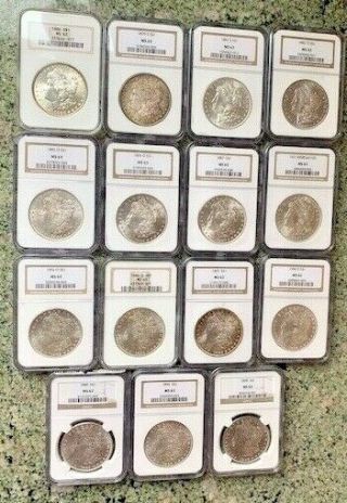 Ngc Silver Ms 63 Morgan Dollars Coins In Description 15 Coins