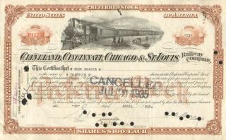 Big Four Railroad Cleveland Cincinnati Chicago St.  Louis Stock Certificate