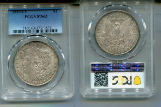 1885 Cc Morgan Silver Dollar Pcgs Ms63 3381m