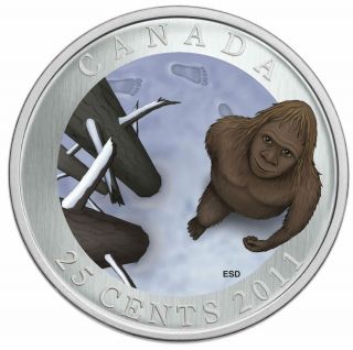 Canadian Mythical Creatures: Sasquatch - 2011 Canada 25 Cent Coin