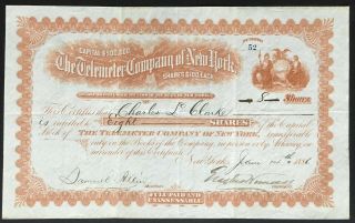 Telemeter Company Of York Stock 1886.  Nyc.  Very Early Instrument Company.  Vf