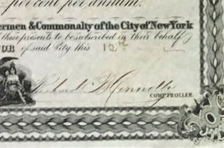 CORP.  of THE CITY of YORK Bond 1869.  $3,  000.  Historic Certificate Boss Tweed 4