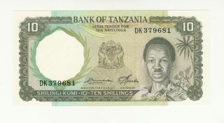 Tanzania 10 Shillings 1966 Unc P2e @