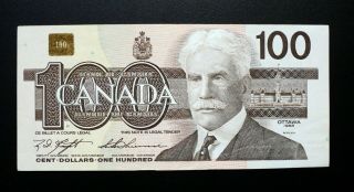 1988 Bank Of Canada $100 Dollars Knight & Thiessen Bjn1698113 Bc - 60c