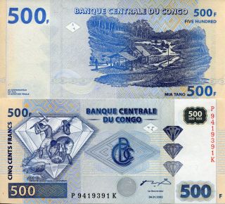 Congo 500 Francs Banknote World Paper Money Unc Currency Pick P96 Bill Note