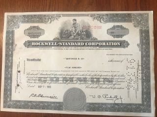 Rockwell - Standard Corporation Stock Certificate