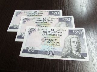 Great Britain 3 X 20 Pounds Scotland Xf.