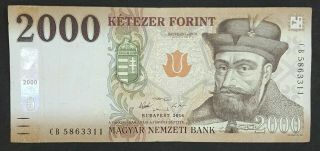 Hungary 2000 Forint Banknote In Xf