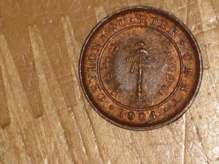 Ceylon 1904 1/4 Cent Coin Extremely Fine