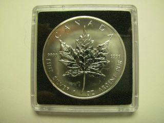 2004 Bullion $5 1 Oz.  9999 Silver Maple Leaf Sml Canada Five Dollars