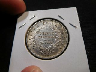 K41 Bolivia 1909 20 Centavos 2