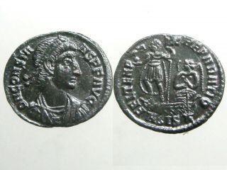 Constans Bronze Ae3_youngest Son Of Constantine The Great_galley & Phoenix