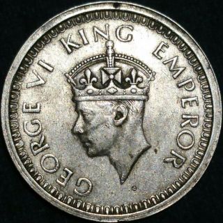 India 1 Rupee Coin 1945 Mumbai In Extra Fine,  Error In Edge