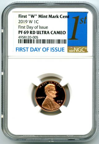 2019 W Lincoln Penny Ngc Pf69 First Day Issue Proof Cent W/ Us Env & Insert