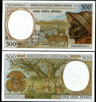Central African States Republic (cas) 500 Francs 1999 P 301 F Unc Nr
