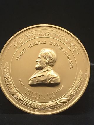 Major General Ulysses Grant 1863 Bronze Medal Restrike Us 8 Oz