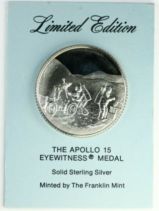 Apollo 15 Eyewitness Medal Solid Sterling Silver Minted By The Franklin