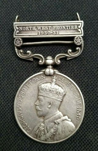 1930 - 31 British India North West Frontier Medal Kg V Named 4336 Sepoy W Scouts