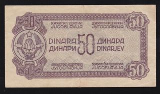 YUGOSLAVIA - - - - 50 DINARA 1944 - - - - - VF - - - - - - - 2