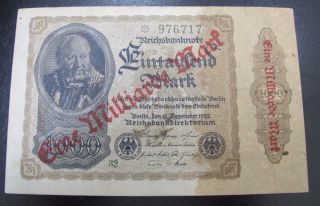 1922 Reichsbanknote Eintaufend Mark Berlin 15 December 1922 Note