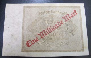 1922 Reichsbanknote Eintaufend Mark Berlin 15 December 1922 Note 2