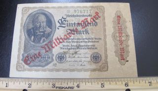 1922 Reichsbanknote Eintaufend Mark Berlin 15 December 1922 Note 3