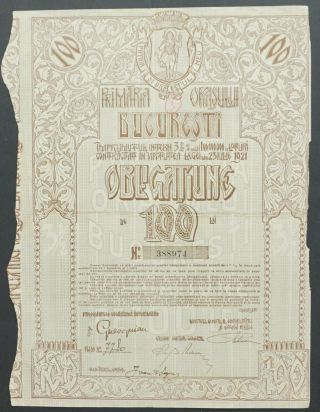 Romania - Kingdom Of Romania - 1921 - 3,  5 Bond For 100 Lei
