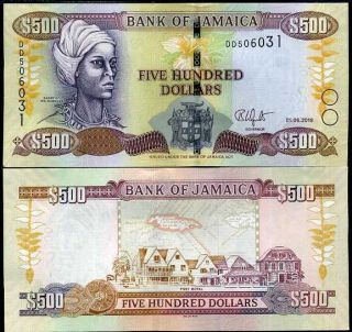 Jamaica 500 Dollars 2018 P 85 De La Rue Tdlr Unc