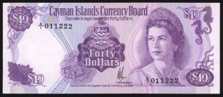 Cayman Islands 40 Dollars 1974 P9a Very Fine