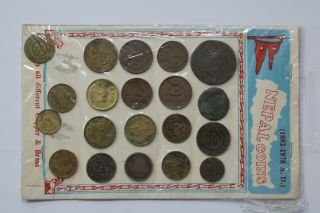 Nepal Souvenir Coin Set Glued On Cardboard B18 Box13 - 60