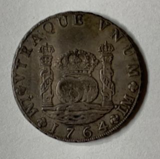 Peru 8 Reales Silver Coin - 1764lm Jm Lima Carolus Iii - Km A64.  1