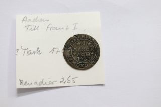 Germany Aachen 1 Mark 1753 Silver B12 6119
