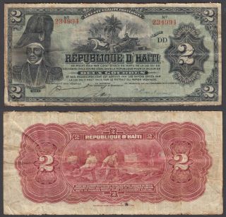 Haiti 2 Gourdes 1903 (f) Banknote Serie Dd P - 141a