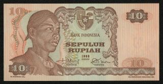 Indonesia (p105a) 10 Rupiah 1968 Aunc,