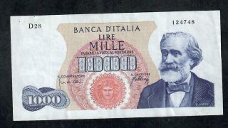 1000 Lire From Italy 1965 Vf
