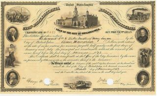 See Photos Et 1873 Loan Of The City Of Philadelphia