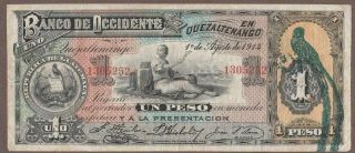 1914 Guatemala (occidente) 1 Peso Note