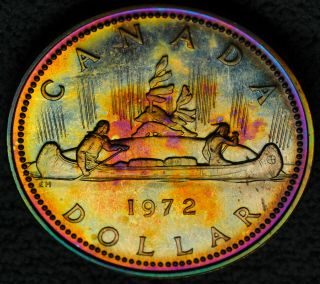 1972 Silver Dollar $1 State Specimen - Multi - Color Rainbow Tones