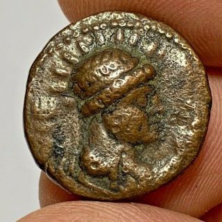 Ancient Indo Greek Bronze Coin Tetradrachm Soter I 8.  1gr 22.  0mm