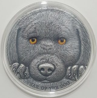 2018 3 Oz Silver 3000 Francs Year Of The Dog Chinese Lunar Coin,  Cameroon.