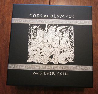 Near Flawless 2014 Tuvalu 2oz Gods of Olympus Zeus High Relief Coin w/ Box 7