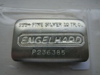 Engelhard 10 Oz Cast Silver Bar P Series