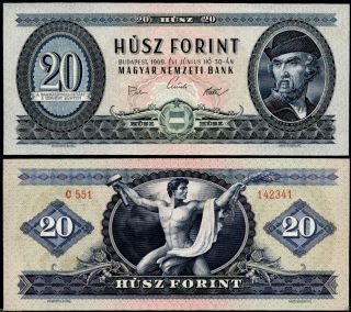 Hungary 20 Forint 1969 Banknote P 169e Magyar Ungarn Unc