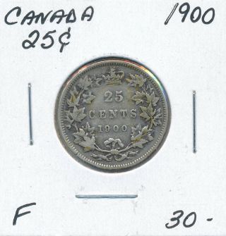 Canada 25 Cents Victoria 1900 - F