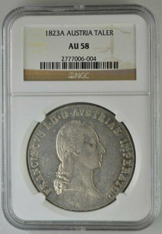 Franz Ii (i) Austria 1 Taler 1823 Ngc Au58 Silver