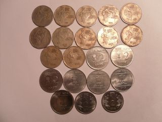 India Coins - 26 " Rs.  2/ - ” Old & Coins - Big&heavy - Full Range - 1992 - 2017 21an